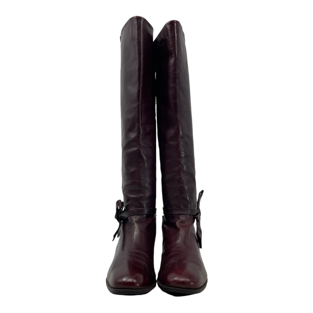Vintage 70s SALVATORE FERRAGAMO Womens 9.5 Leather Knee High Riding Boots Bow - Picture 9 of 16